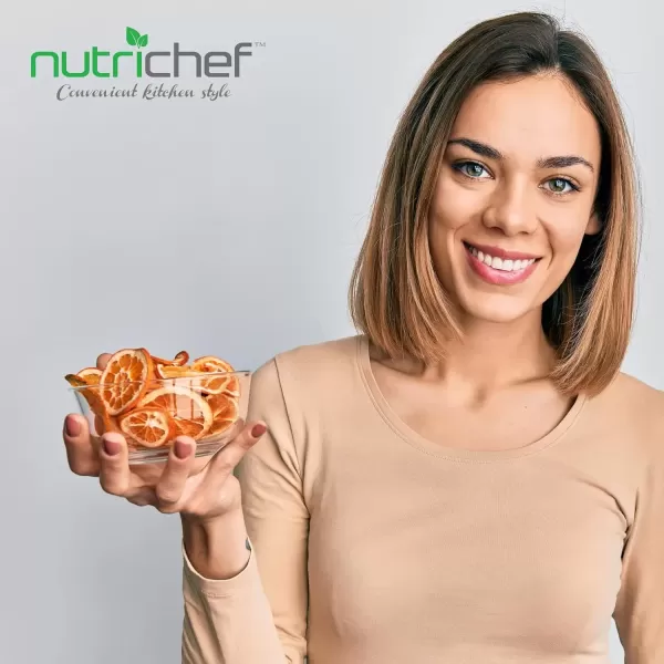 imageNutriChef Food Dehydrator  Dehydrate Beef Jerky Meat Mushrooms Fruits ampamp Vegetables at Home  Utilizes HighHeat Circulation for Even Dehydration  Includes 5 EasytoClean Trays  WhiteBlack