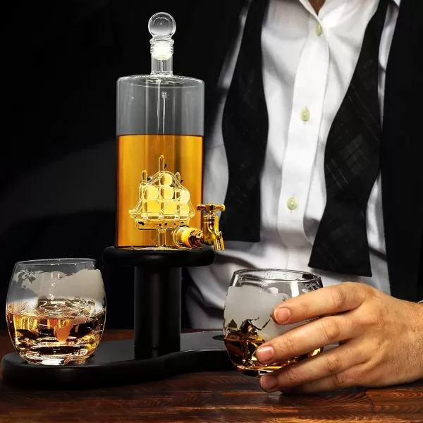 imageNutriChef Home Bar Wine Aerator Set with Whiskey Glasses Elegant Decanter Design One size Assorted