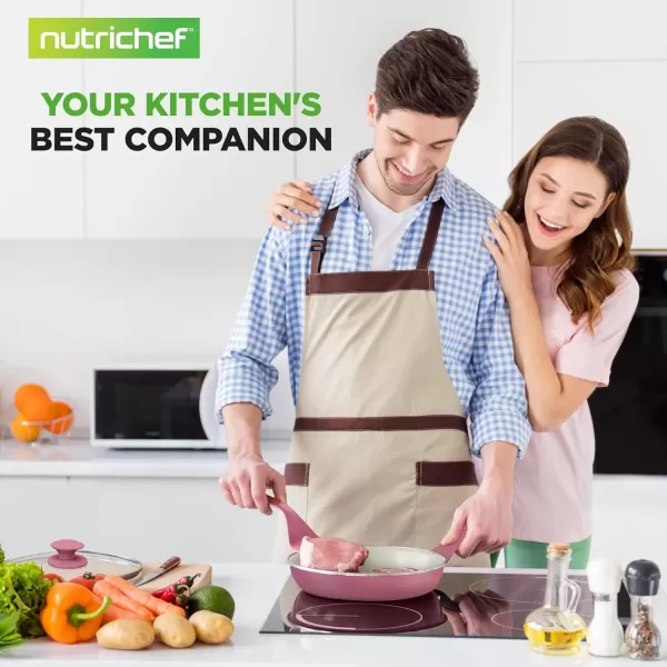 imageNutrichef 54Piece Marble NonStick Cookware and Bakeware Set Professional Home Kitchen Collection with MultiSized Pots Pans and HeatResistant ToolsBlush Pink