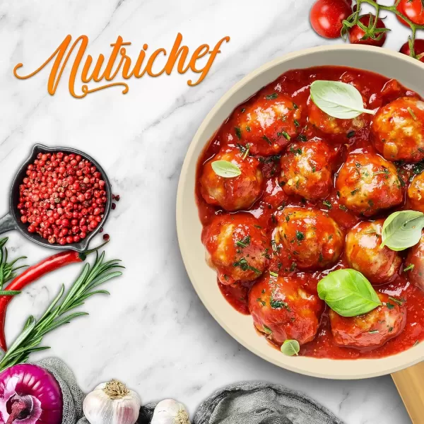 imageNutriChef 10quot Medium Ceramic Fry Pan  NonStick Ceramic Coated Skillet with Stylish Titanium Handle Durable Easy to Clean Professional Cookware10 inch