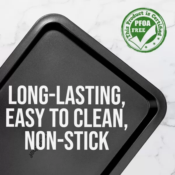 imageNutriChef 17 Non Stick Cookie Sheet Large Black Commercial Grade Restaurant Quality Carbon Metal Bakeware Compatible with Model Compatible with Model NCZK3BBlack