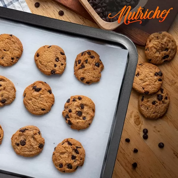 imageNutriChef 17 Non Stick Cookie Sheet Large Black Commercial Grade Restaurant Quality Carbon Metal Bakeware Compatible with Model Compatible with Model NCZK3BBlack
