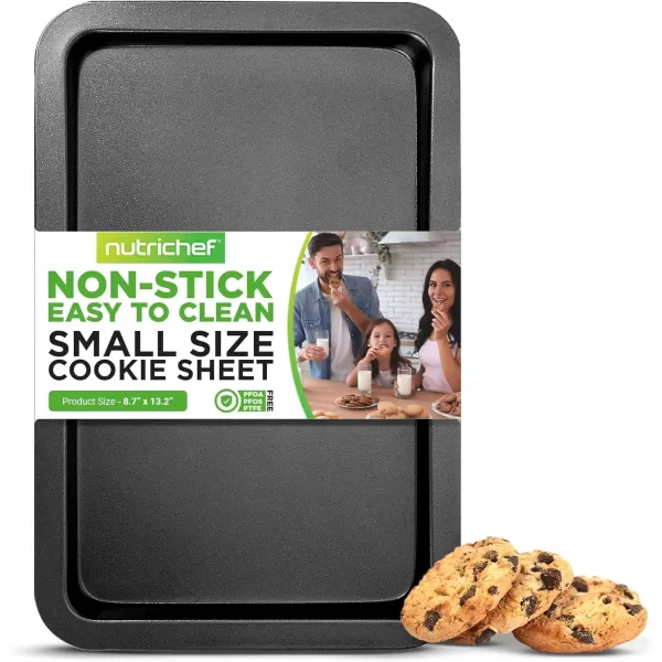 imageNutriChef 17 Non Stick Cookie Sheet Large Black Commercial Grade Restaurant Quality Carbon Metal Bakeware Compatible with Model Compatible with Model NCZK3BGray