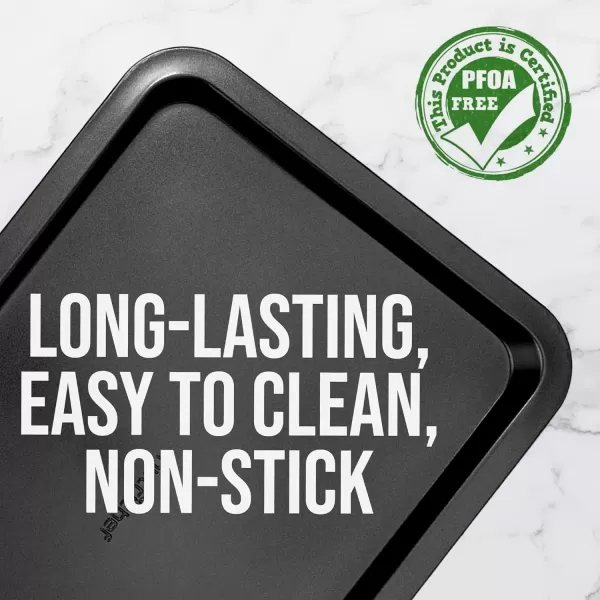 imageNutriChef 17 Non Stick Cookie Sheet Large Black Commercial Grade Restaurant Quality Carbon Metal Bakeware Compatible with Model Compatible with Model NCZK3BGray