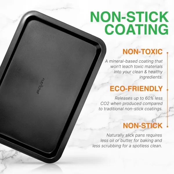 imageNutriChef 17 Non Stick Cookie Sheet Large Black Commercial Grade Restaurant Quality Carbon Metal Bakeware Compatible with Model Compatible with Model NCZK3BGray