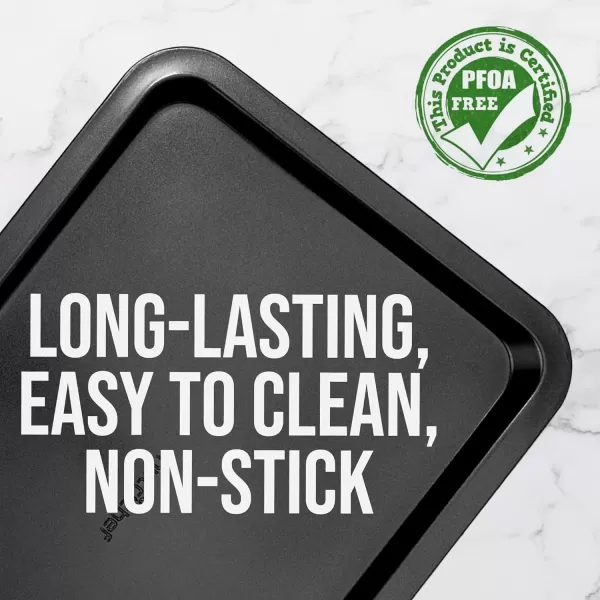 imageNutriChef 17 Non Stick Cookie Sheet Large Black Commercial Grade Restaurant Quality Carbon Metal Bakeware Compatible with Model Compatible with Model NCZK3BBlack