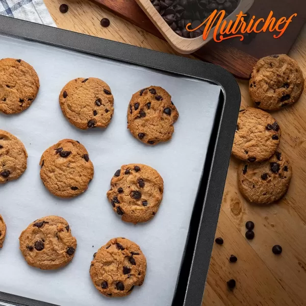 imageNutriChef 17 Non Stick Cookie Sheet Large Black Commercial Grade Restaurant Quality Carbon Metal Bakeware Compatible with Model Compatible with Model NCZK3BGray
