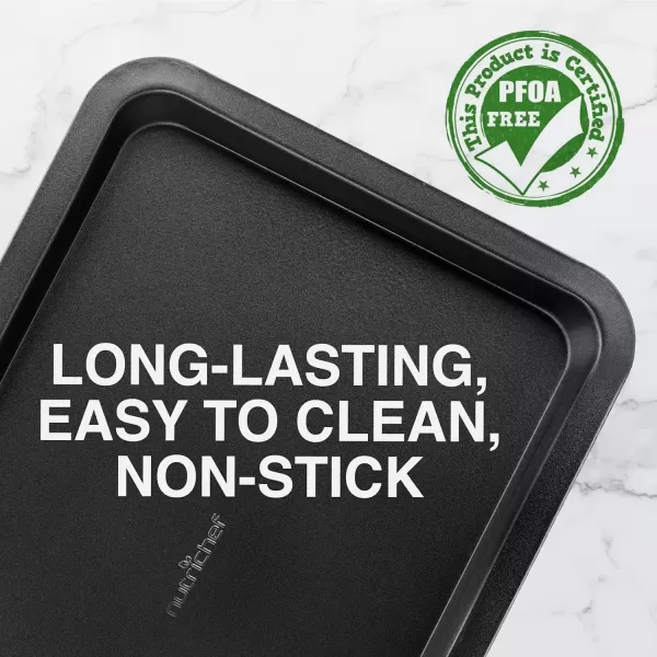 imageNutriChef 17 Non Stick Cookie Sheet Large Black Commercial Grade Restaurant Quality Carbon Metal Bakeware Compatible with Model Compatible with Model NCZK3BGray