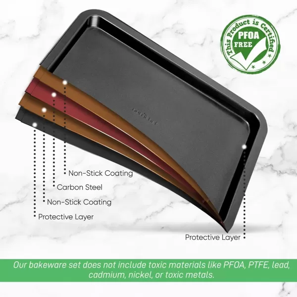 imageNutriChef 17 Non Stick Cookie Sheet Large Black Commercial Grade Restaurant Quality Carbon Metal Bakeware Compatible with Model Compatible with Model NCZK3BBlack