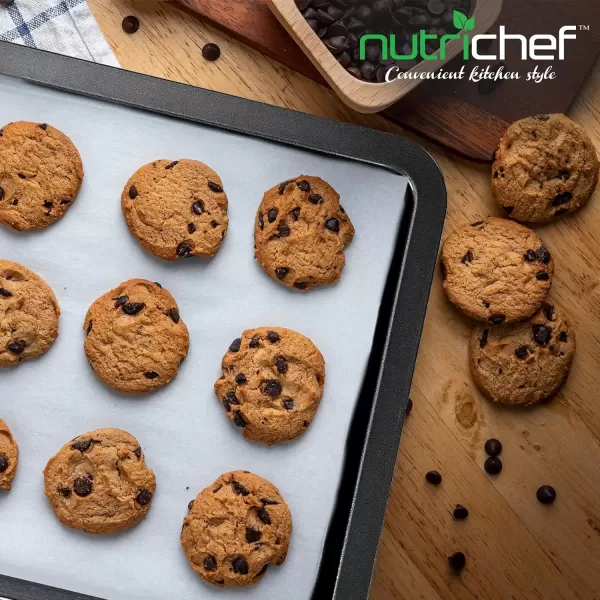 imageNutriChef 17 Non Stick Cookie Sheet Large Black Commercial Grade Restaurant Quality Carbon Metal Bakeware Compatible with Model Compatible with Model NCZK3BGray