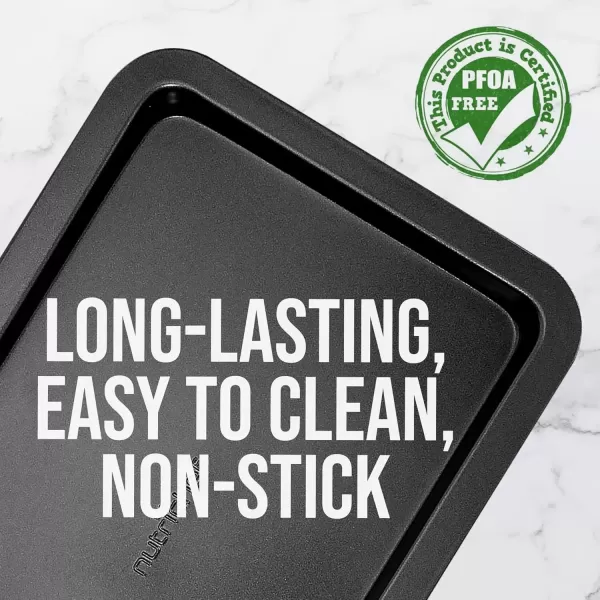 imageNutriChef 17 Non Stick Cookie Sheet Large Black Commercial Grade Restaurant Quality Carbon Metal Bakeware Compatible with Model Compatible with Model NCZK3BGray