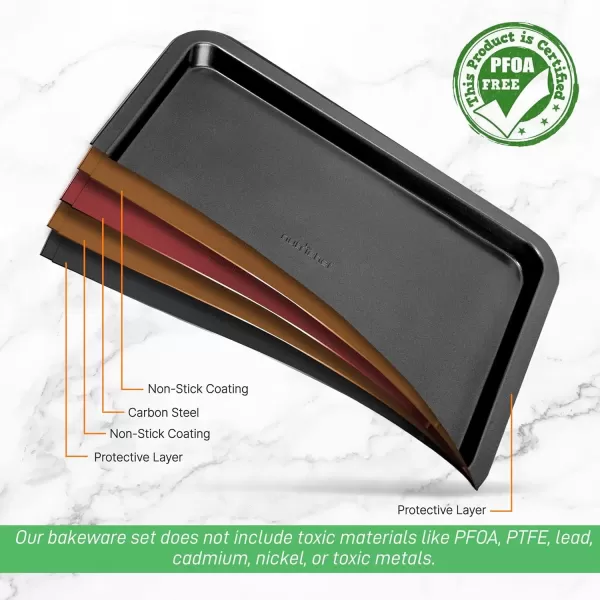 imageNutriChef 17 Non Stick Cookie Sheet Large Black Commercial Grade Restaurant Quality Carbon Metal Bakeware Compatible with Model Compatible with Model NCZK3BGray