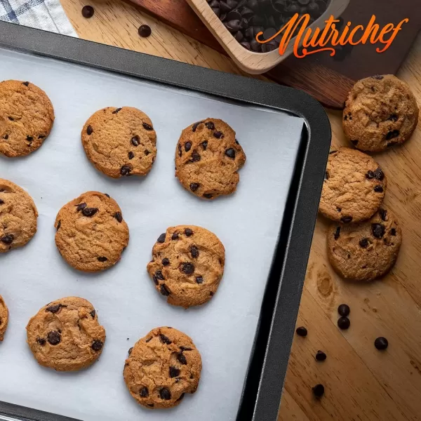 imageNutriChef 17 Non Stick Cookie Sheet Large Black Commercial Grade Restaurant Quality Carbon Metal Bakeware Compatible with Model Compatible with Model NCZK3BBlack