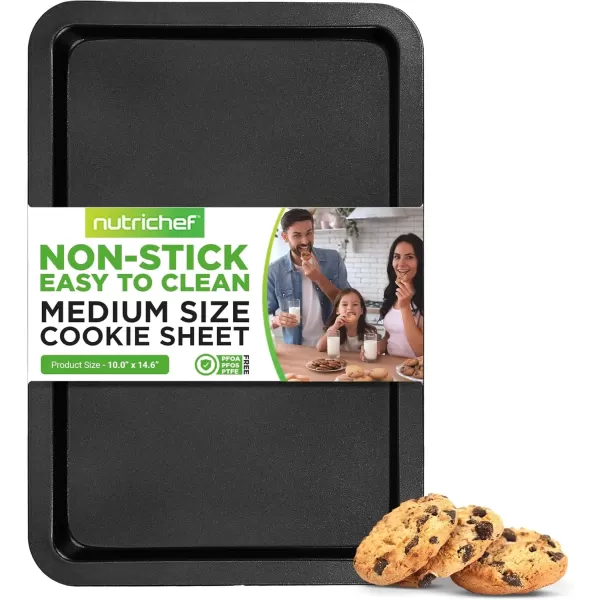 imageNutriChef 17 Non Stick Cookie Sheet Large Black Commercial Grade Restaurant Quality Carbon Metal Bakeware Compatible with Model Compatible with Model NCZK3BBlack