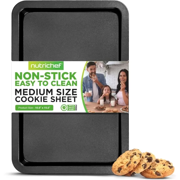 imageNutriChef 17 Non Stick Cookie Sheet Large Black Commercial Grade Restaurant Quality Carbon Metal Bakeware Compatible with Model Compatible with Model NCZK3BGray