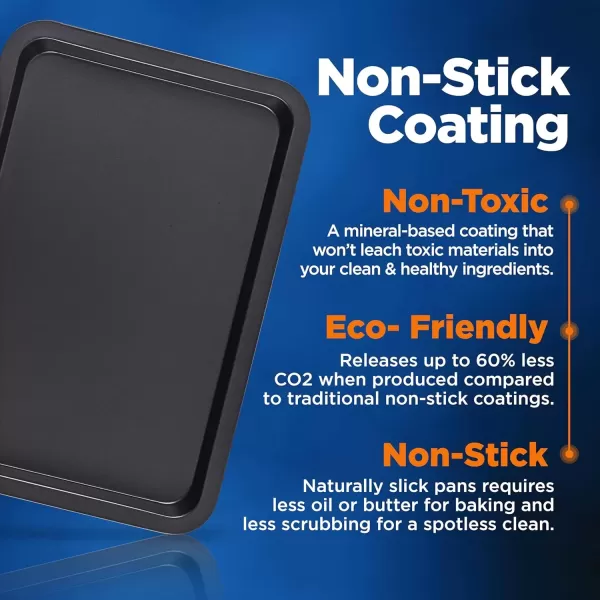 imageNutriChef 3Piece NonStick Cookie Sheets for Baking  Heavy Duty Steel Baking Sheet Pans for Toasters ampamp Oven  Small Medium ampamp Large Size Baking Trays  PFOS PFOA PTFEFree Nonstick Coating