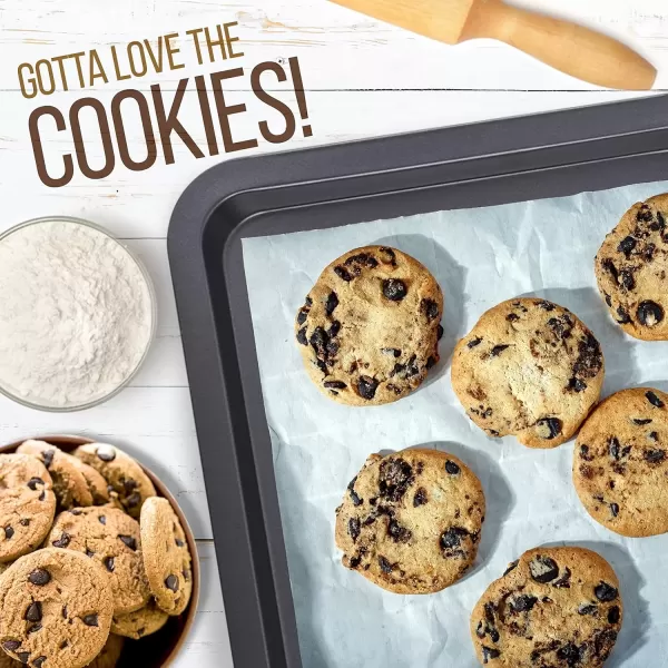imageNutriChef 3Piece NonStick Cookie Sheets for Baking  Heavy Duty Steel Baking Sheet Pans for Toasters ampamp Oven  Small Medium ampamp Large Size Baking Trays  PFOS PFOA PTFEFree Nonstick Coating