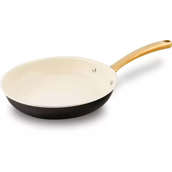 imageNutriChef 8Inch Professional Ceramic Frying Pan  Small Skillet with Golden Titanium Handle NonStick Ceramic Coating StainResistant Easy to Clean Ideal for Home Cooking