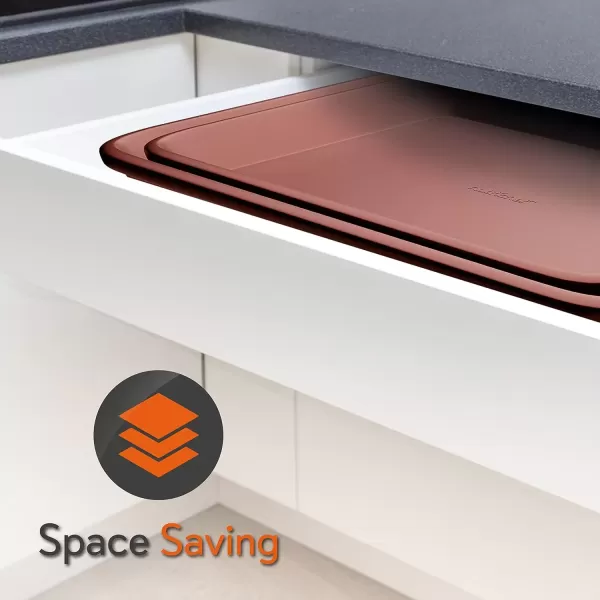 imageNutriChef Baking Sheet Pan Set NonStick Cookie Sheets for Oven 2Piece Premium Large ampamp Medium Size Baking Trays Stackable ampamp Durable Black  NC2TRBL5Rose Gold