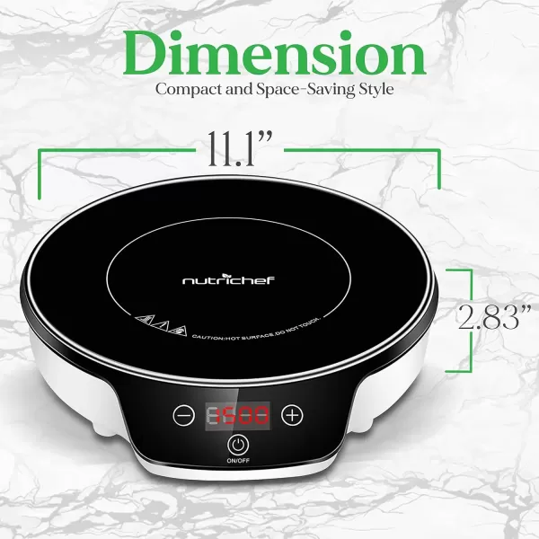 imageNutriChef Double Induction Cooktop  Portable 120V Digital Ceramic Dual Burner w Kids Safety Lock  Works with Flat Cast Iron Pan1800 WattTouch Sensor Control 12 Controls  PKSTIND48 BlackA Single