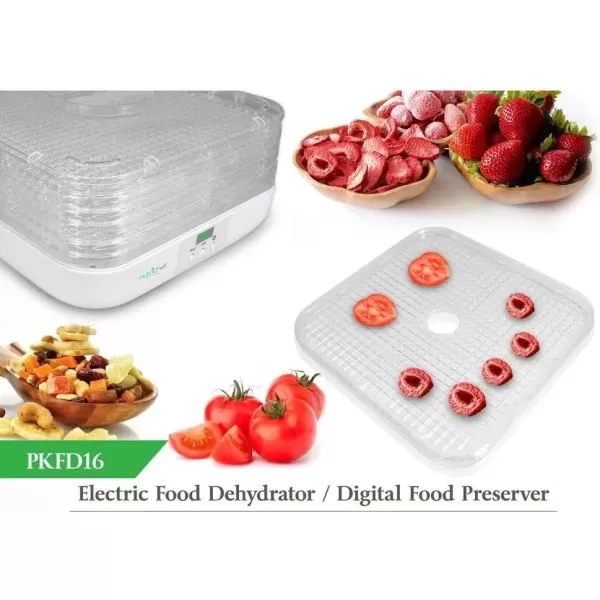 imageNutriChef Food Dehydrator Machine  Professional Electric MultiTier Food Preserver Meat or Beef Jerky Maker Fruit ampamp Vegetable Dryer with 6 Stackable Trays HighHeat Circulation  PKFD16