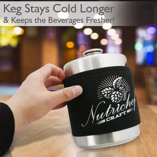 imageNutriChef Keg Koozie for Homebrew Mini Keg PKBRTP50 64oz  Quality Neoprene Insulation Keggle Jacket Keeps Your Beverage Cold for Up to 3 Hours  PRTPKBRTP5010