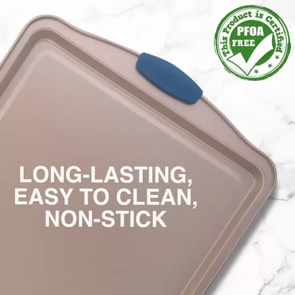 imageNutriChef Large Nonstick Cookie Sheet for Baking  17quot x 11quot Carbon Steel Kitchen Oven Baking Pan Premium Restaurant Grade Bakeware wRed Silicone Handles  Easy to Clean BlackChampagne Gold