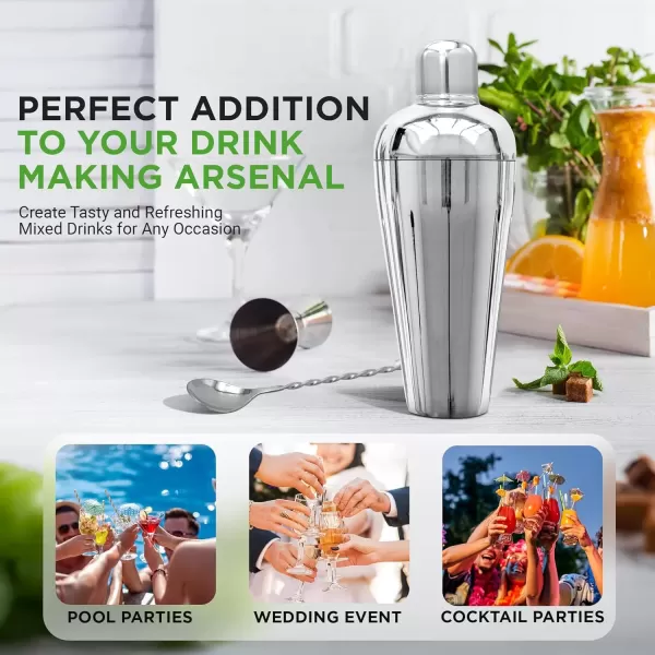 imageNutriChef Mixology Bartender Cocktail Shaker Set  Includes 15 ampamp 30 oz Stainless Steel Shakers 6 Bottle Pourers ampamp More  Essential Martini Making Kit  Drink Mixing Set  15 Piece Cocktail Bar Set3 Piece set