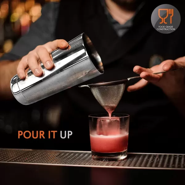 imageNutriChef Mixology Bartender Cocktail Shaker Set  Includes 15 ampamp 30 oz Stainless Steel Shakers 6 Bottle Pourers ampamp More  Essential Martini Making Kit  Drink Mixing Set  15 Piece Cocktail Bar Set15 Piece set