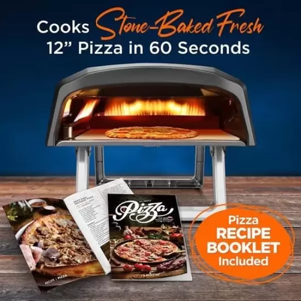 imageNutriChef Portable Outdoor Gas Pizza Oven  Includes Foldable Feet Adjustable Heat Control Dial Burner Stone ampamp Regulator Hose  Cooks 12quot Pizza in 60 Seconds  2524 x 1614 x 1240 INGas Oven