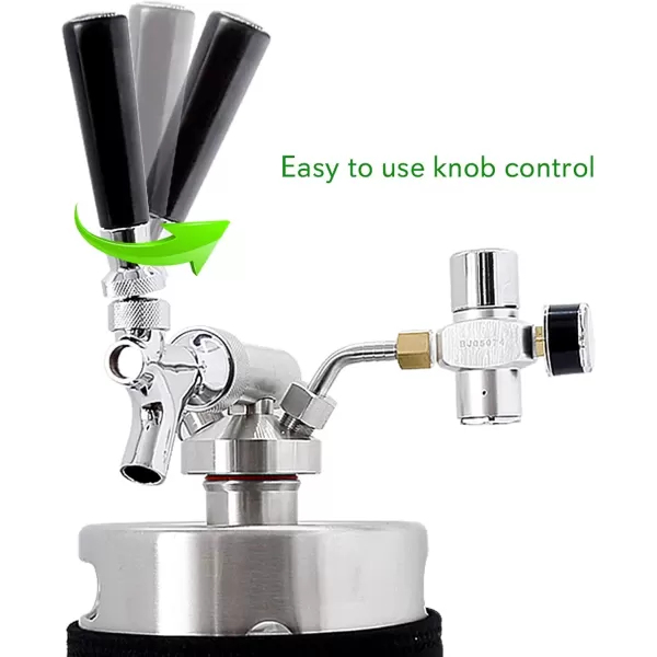 imageNutriChef Pressurized Growler Tap System  128oz Stainless Steel Homebrew Mini Keg Dispenser Portable Kegerator Kit  Co2 Pressure Regulator Keeps Carbonation for Craft Beer Draft 