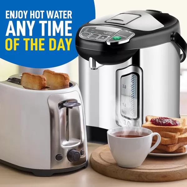 imageNutriChefKitchen Electric Water Boiler and Warmer  3L317 Qt Stainless Steel Electric Hot Water Dispenser wRotating Base Auto Shut Off Safety Lock Instant Heating for Coffee ampamp Tea NCHUB1332 Quarts