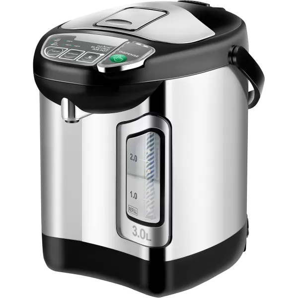 imageNutriChefKitchen Electric Water Boiler and Warmer  3L317 Qt Stainless Steel Electric Hot Water Dispenser wRotating Base Auto Shut Off Safety Lock Instant Heating for Coffee ampamp Tea NCHUB1332 Quarts