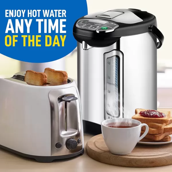 imageNutriChefKitchen Electric Water Boiler and Warmer  3L317 Qt Stainless Steel Electric Hot Water Dispenser wRotating Base Auto Shut Off Safety Lock Instant Heating for Coffee ampamp Tea NCHUB1353 Quarts