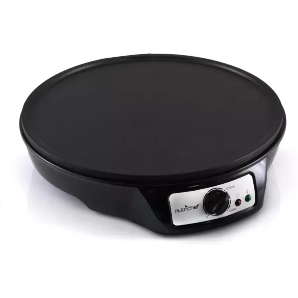 imageNutrichef Electric Crepe Maker Pan ampamp Griddle  12 Inch Nonstick Cooktop LED Indicators ampamp Adjustable Temperature Control Includes Spatula Batter Spreader Cooks Crepes Roti ampamp Pancakes