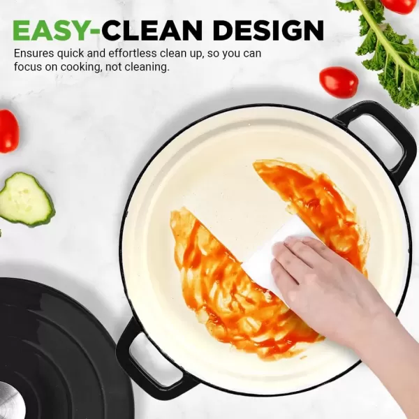 image6 Quart Electric Dutch Oven  1500W 5in1 Enamel Coated Cast Iron Pot with Stainless Steel Lid  Precise Temperature Control  Includes 2 Silicone Pot Holders ampamp Heat Resistant Pad  RedBlack