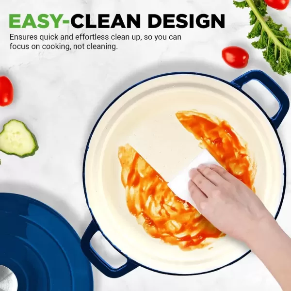 image6 Quart Electric Dutch Oven  1500W 5in1 Enamel Coated Cast Iron Pot with Stainless Steel Lid  Precise Temperature Control  Includes 2 Silicone Pot Holders ampamp Heat Resistant Pad  RedBlue