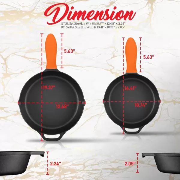 imageNutriChef  NCCI10 NutriChef PreSeasoned Cast Iron Fry Pan with Glass Lid ampamp Silicone Handle 10 inch BlackBlack
