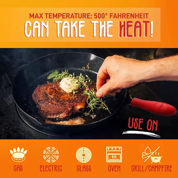 imageNutriChef  NCCI10 NutriChef PreSeasoned Cast Iron Fry Pan with Glass Lid ampamp Silicone Handle 10 inch BlackBlack