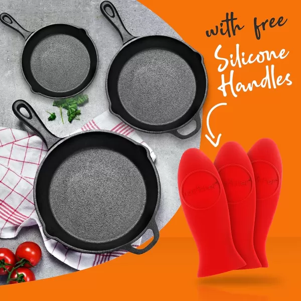 imageNutriChef  NCCI10 NutriChef PreSeasoned Cast Iron Fry Pan with Glass Lid ampamp Silicone Handle 10 inch BlackBlack