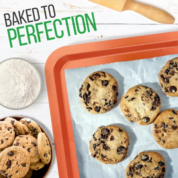 imageNutriChef 10Piece NonStick Baking Pans Set  Deluxe Carbon Steel Bakeware Set w Cookie Sheets Muffin Pan Roasting Pan Cake Pan Baking Tray Pizza Pan  Easy to Clean BlackCopper