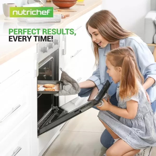 imageNutriChef 10Piece NonStick Baking Pans Set  Deluxe Carbon Steel Bakeware Set w Cookie Sheets Muffin Pan Roasting Pan Cake Pan Baking Tray Pizza Pan  Easy to Clean BlackBlack