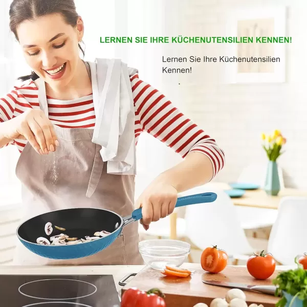 imageNutriChef 11 Pc Pots and Pans Set Non Stick Cookware with Ceramic Coating Ergonomic Handles Induction Ready Includes Saucepan Dutch Oven Large ampamp Small Fry Pans Royal BlueRoyal Blue