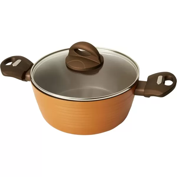 imageNutriChef 12Pc Blue Nonstick Cookware Set  Professional Pots ampamp Pans with Durable Coating All Cooktops Compatible Including InductionBrown
