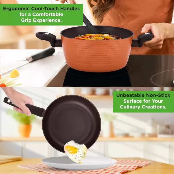 imageNutriChef 12Piece Nonstick Kitchen Cookware Set  Professional Hard Anodized Home Kitchen Ware Pots and Pans Set Includes Saucepan Frying Pans Cooking Pots Dutch Oven Pot Lids Utensils GrayBrown