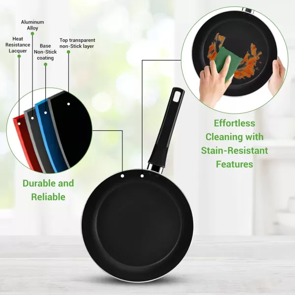 imageNutriChef 13 Pcs Nonstick Kitchen Cookware PFOAFree Heat Resistant Kitchenware Set wSaucepan Frying Pans Cooking Pots Casserole Lids ampamp Utensils Red NCCWA13RDBlack