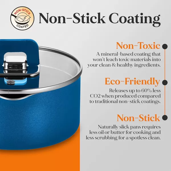 imageNutriChef 17Piece Space Saver Cookware Set  Gray Non Stick Pots and Pans with Stackable Design Foldable Handles Induction ReadyBlue