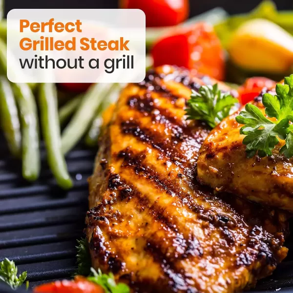 imageNutriChef 20quotx13quot Stove Top Grill Pan  Double Burner HardAnodized Non stick Grill ampamp Griddle Pan