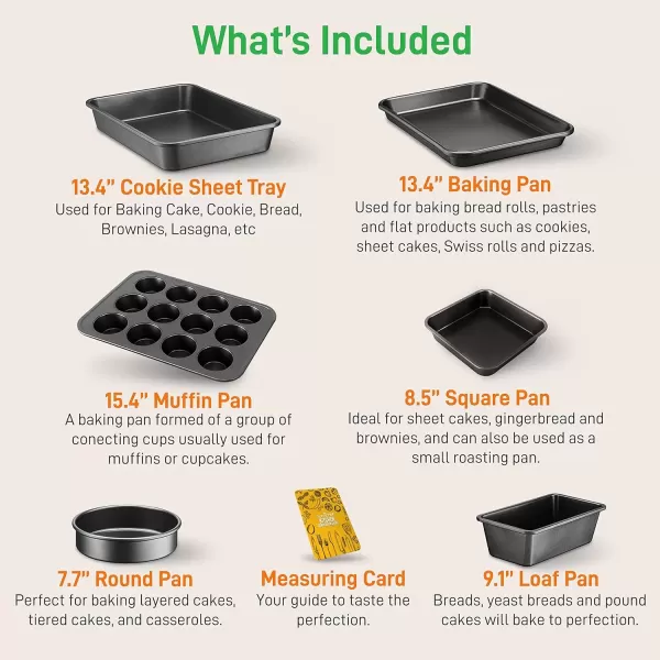 imageNutriChef 6Piece Nonstick Baking Pans Set  Black Carbon Steel with Premium NonStick Coating  Includes Cookie Baking Sheets 12Cup Muffin Pan Roasting Pan Loaf ampamp Cake Pans  Dishwasher SafeBlack