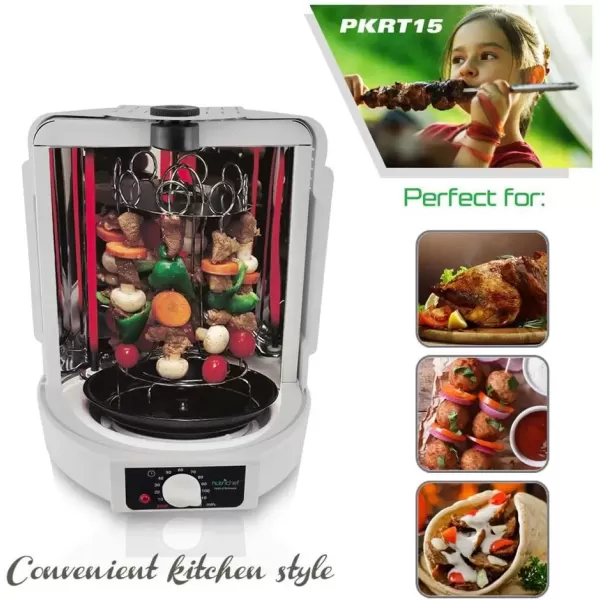 imageNutriChef AZPKRT15 Vertical Rotisserie Cooker 1 pounds White